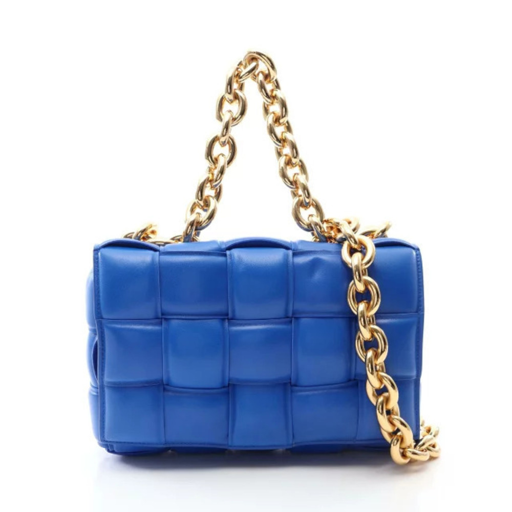 Bottega Veneta The Chain Cassette Shoulder Bag Leather Blue